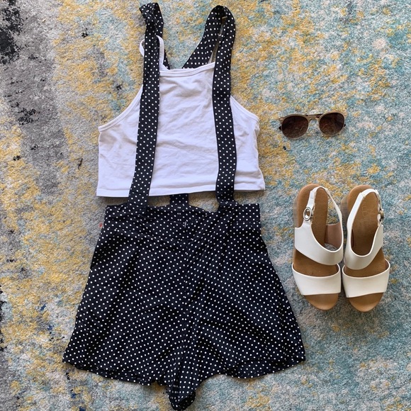 Reformation Pants - Reformation polka dot overalls shorts